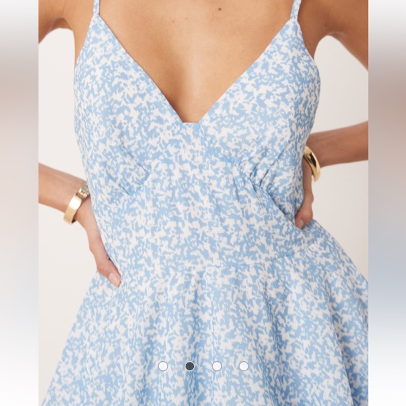 Blue Ruffle Maxi Dress - Picture 2 of 11